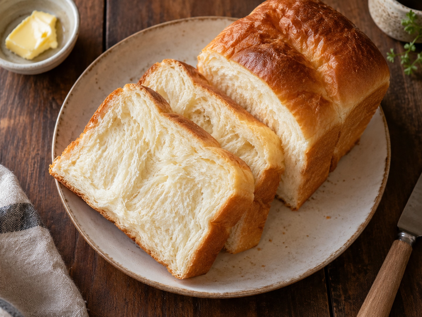 Illustration of thick sliced fluffy white milk bread cotton crumb