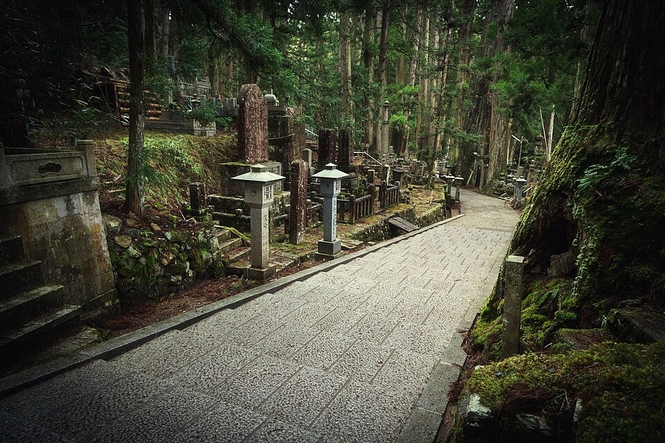 A stairway at Okunoin, Koyasan, Wakayama
