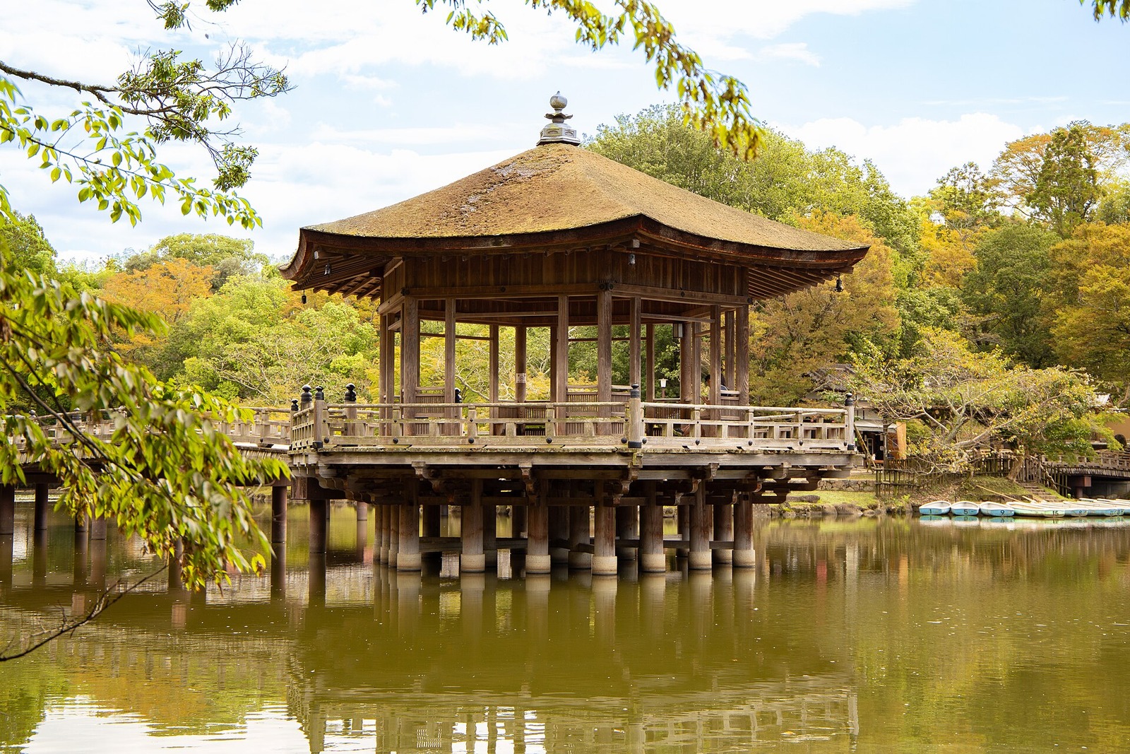 Ukimido pavilion beside the pond in Nara Park