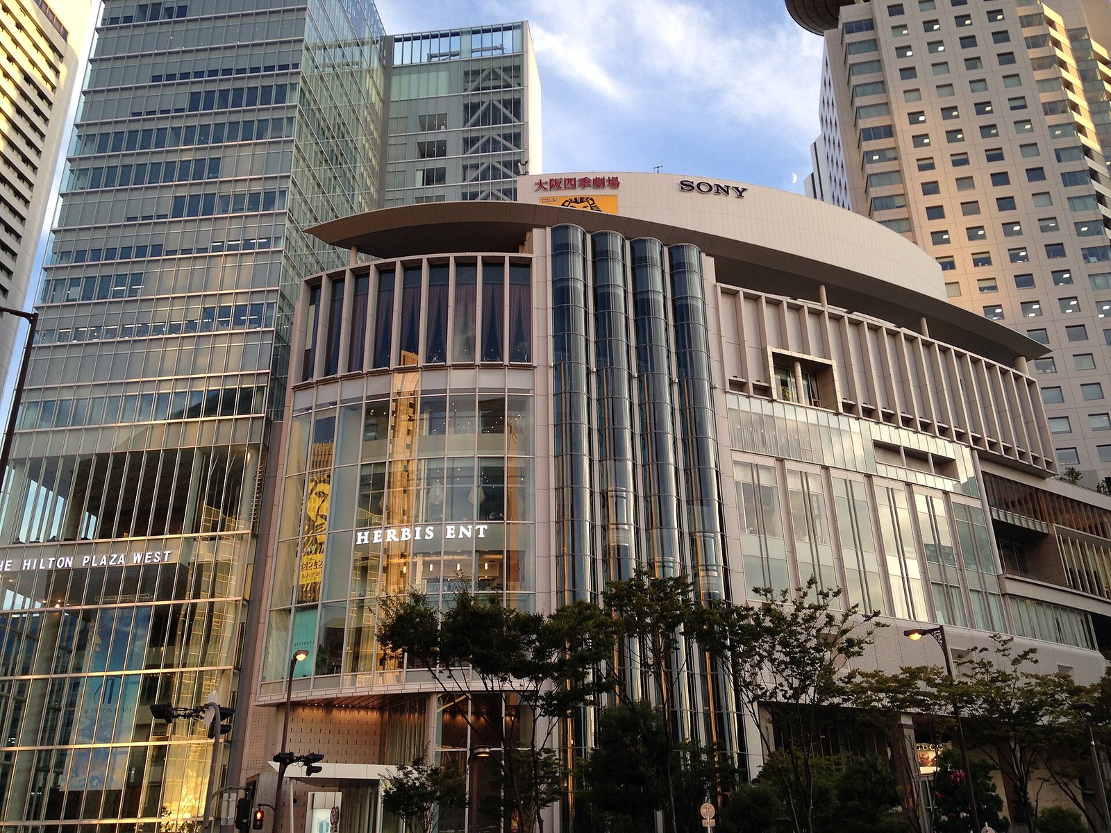 The exterior of HERBIS ENT, home to Billboard Live OSAKA